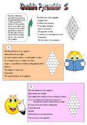 English Worksheet: Double Pyramids 2