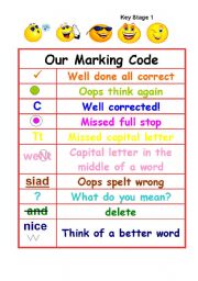 English Worksheet: marking codes