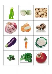 English Worksheet: Bingo - Fruits & Vegetables