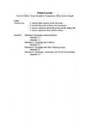 English Worksheet: Poem lesson