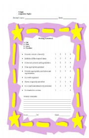 English Worksheet: Writing assesment