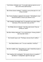 English Worksheet: Reported Speech Speaking Activity