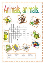 English Worksheet: Animals, animals...