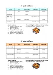 English Worksheet: Sports and Games