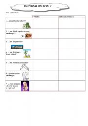 English Worksheet: PAIR WORK: IF + PRETERIT = WOULD +V