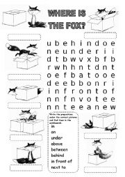 WHERE IS THE FOX? WORDSEARCH