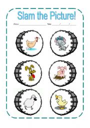 English Worksheet: Slam the picture- farm animals game