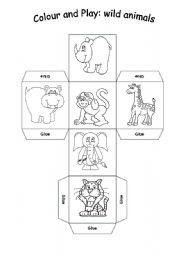 English Worksheet: Wild animals dice