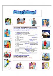 English Worksheet: Present Continous 