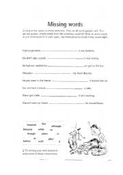 English Worksheet: conjunctions