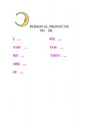 English worksheet: personal pronouns