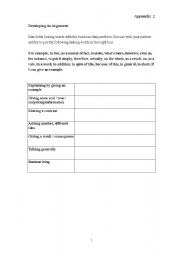 English worksheet: Linking words/conjunctions