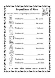 Prepositions of Place