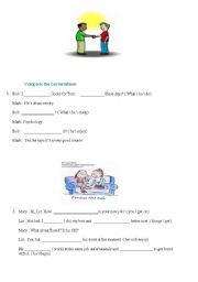 English Worksheet: PRESENT CONTINOUS TENSE DIALOGUE.. I HOPE U LIKE IT. (2 PAGES)