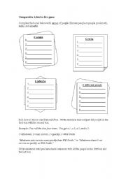 English Worksheet: comparative game