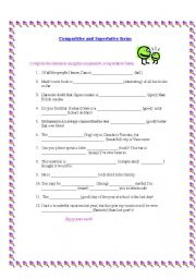 English Worksheet: Comparative and superlative practice