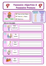 English Worksheet: Possessive Adjectives and Possessive Pronouns