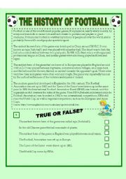 English Worksheet: FOOTBALL - Reading Comprehension, Matching exercise, Speaking (3 pages) +KEY