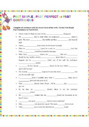 English Worksheet: PAST SIMPLE, PAST CONTINUOUS AND PAST PERFECT