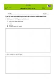 English Worksheet: Reflexion on your English Lessons