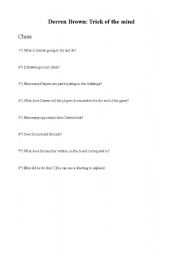 English worksheet: Derren Brown Exercise