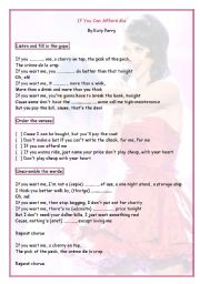 English Worksheet: If You Can Afford Me (Katy Perry)