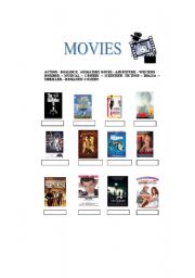 English Worksheet: Movies genres and famous quotes