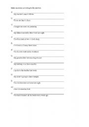 English Worksheet: WH questions