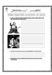 English Worksheet: School of rock video practice