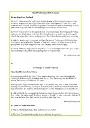 English Worksheet: school uniforms