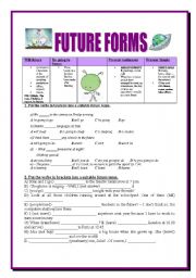 English Worksheet: future forms