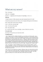 English Worksheet: What are my senses?