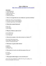 English Worksheet: Halloween History Video