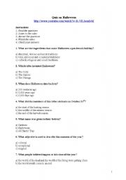 English worksheet: Halloween History Video