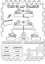 English Worksheet: This is my family! (2)