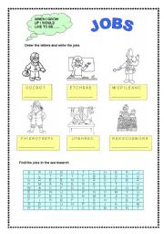 English Worksheet: Jobs 