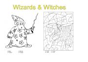 English Worksheet: Wizards & Witches color code