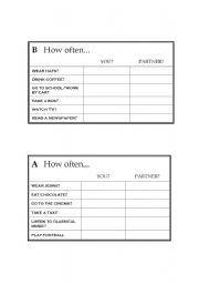 English worksheet: How often....?   Adverbs of Frequency