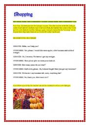 English worksheet: Shopping for groceries
