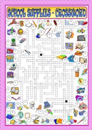 School Supplies - Crossword