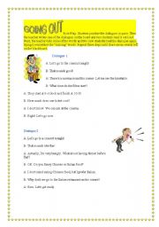 English worksheet: Going out