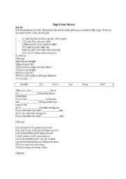 English worksheet: Song - Say ok (High School Musical)