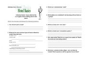 English worksheet: Going on holiday - Hotel Basics