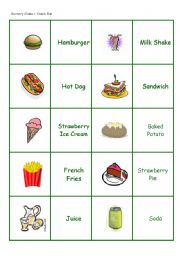 English Worksheet: Memory Game - Snack bar