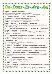 English Worksheet: Do-Does-Is-Are-Am