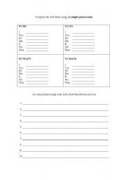English worksheet: Simple Present, Simple Exercises