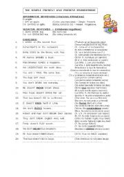 English Worksheet: Simple Present and Present Progressive