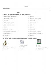 English worksheet: PLACES