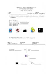 English worksheet: LOCATION TEST