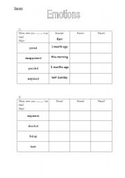 English worksheet: Emotions - survey